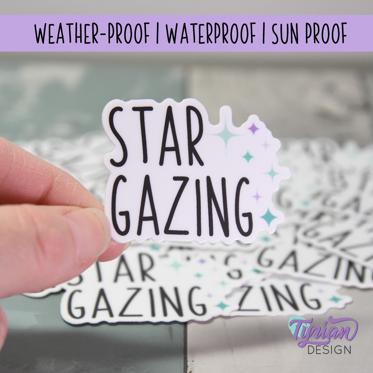 Star Gazing Small Vinyl Sticker| 2 x 1.5"