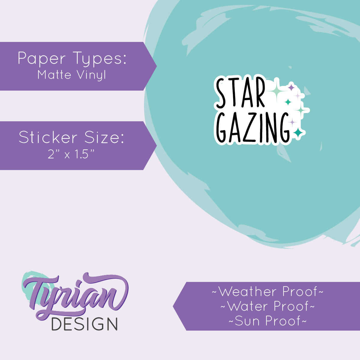 Star Gazing Small Vinyl Sticker| 2 x 1.5"