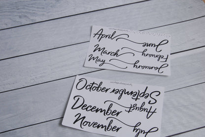January - December Monthly Stickers (Large)