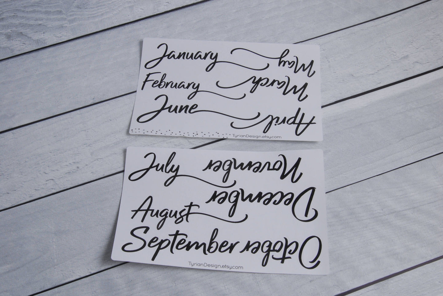 January - December Monthly Stickers (Large)