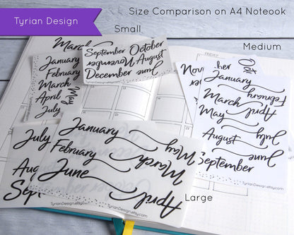 January - December Monthly Stickers (Small)