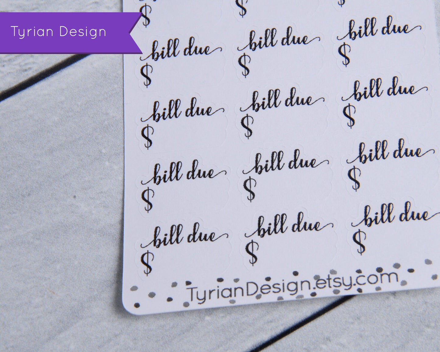 Bill Due Stickers |  21 Stickers | .9 x .6 each