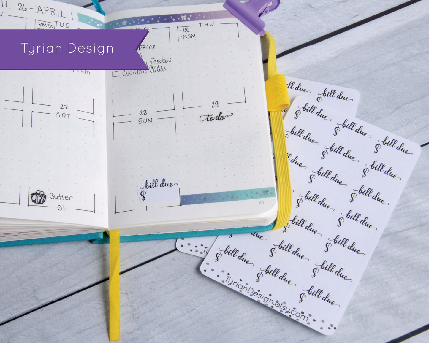 Bill Due Stickers |  21 Stickers | .9 x .6 each