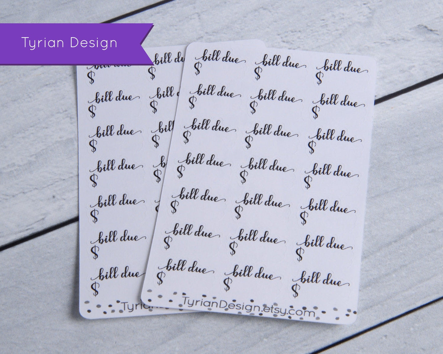 Bill Due Stickers |  21 Stickers | .9 x .6 each