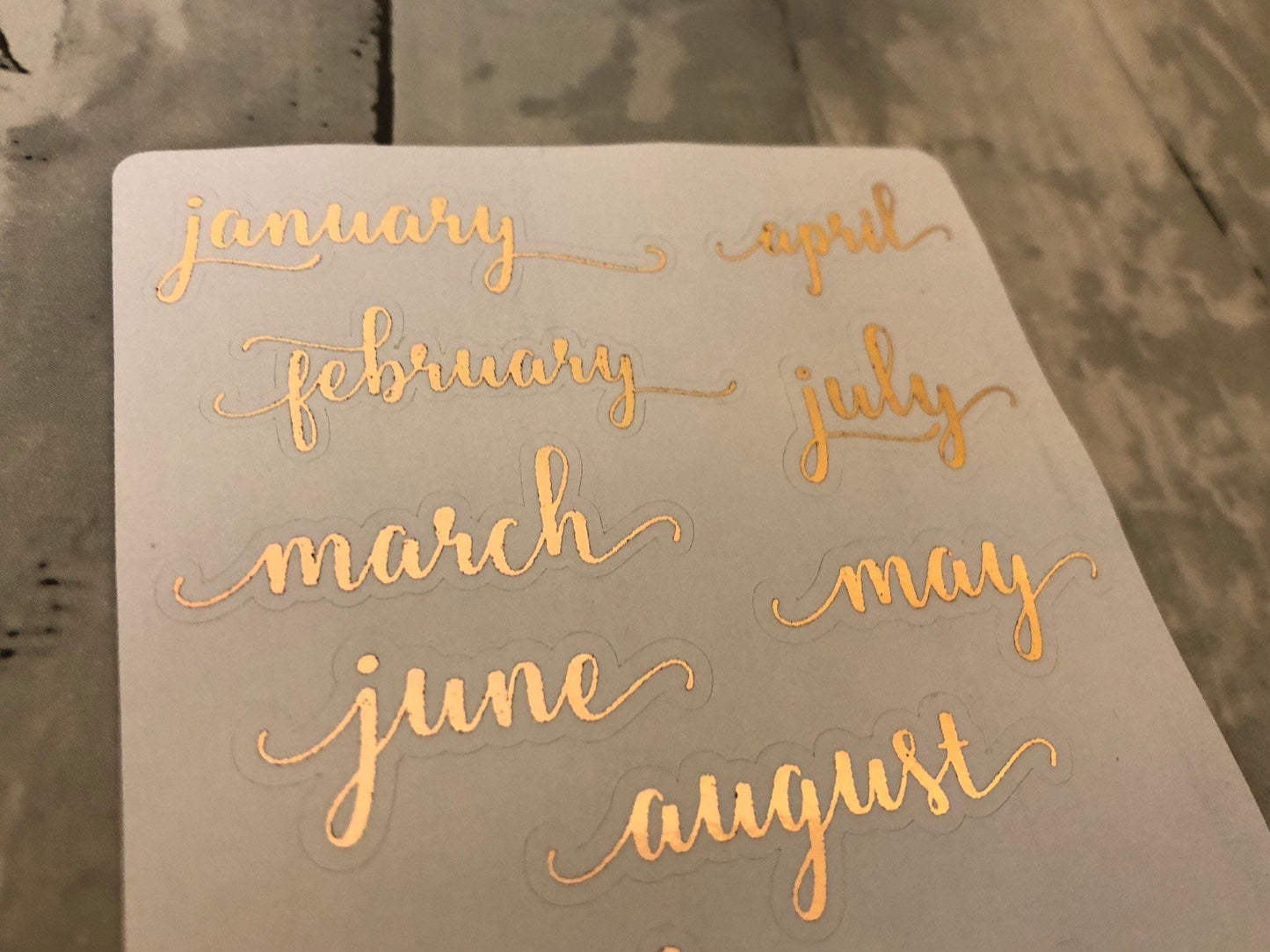 January - December Monthly Stickers  | Foil Options