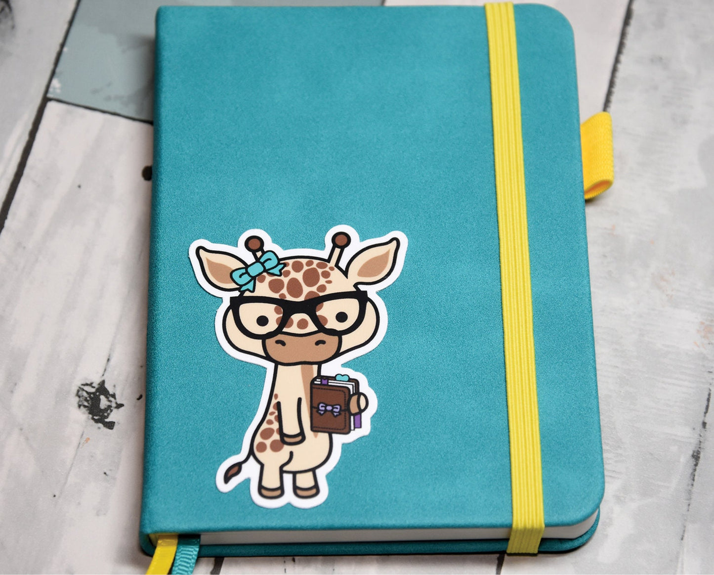 Nerd Giraffe with Planner Vinyl Sticker | Norma | 2.25x3" Each