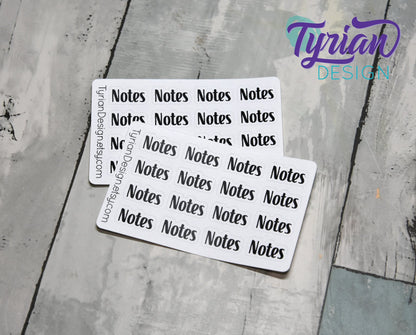 Notes Stickers Mini Sheet for Planners and Journals. Black,Rainbow  or Pastel Rainbow, clear or white matte stickers