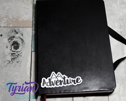 Adventure Vinyl Sticker, high quality weather proof vinyl. 3x1.25 inches approx