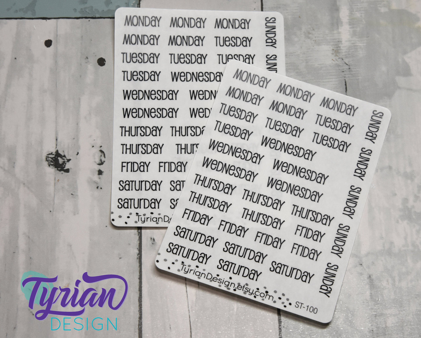 Days of the week Stickers | 35 Stickers | Emm Font