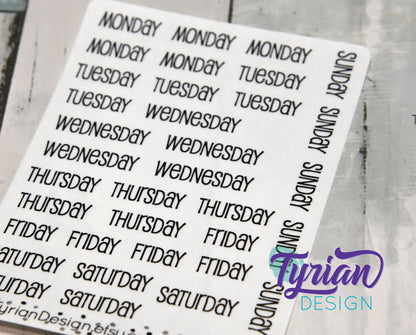 Days of the week Stickers | 35 Stickers | Emm Font