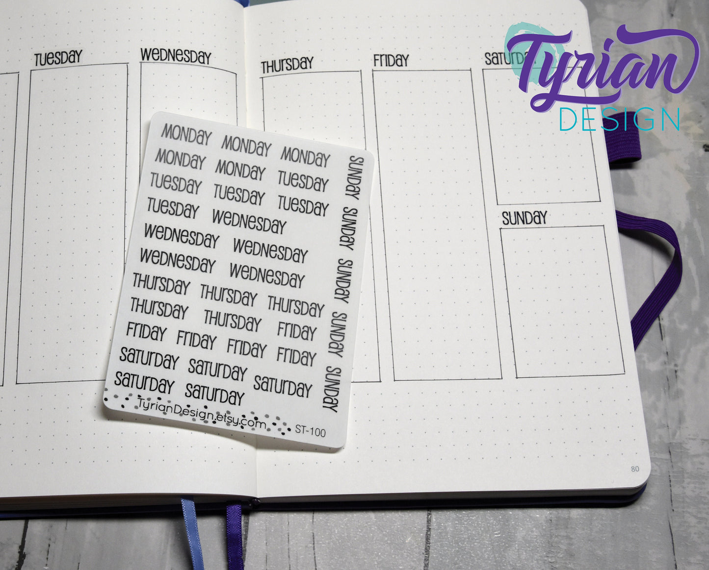 Days of the week Stickers | 35 Stickers | Emm Font