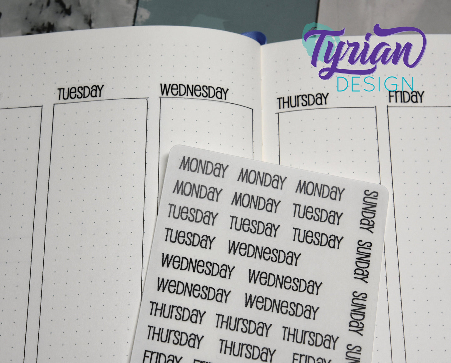 Days of the week Stickers | 35 Stickers | Emm Font
