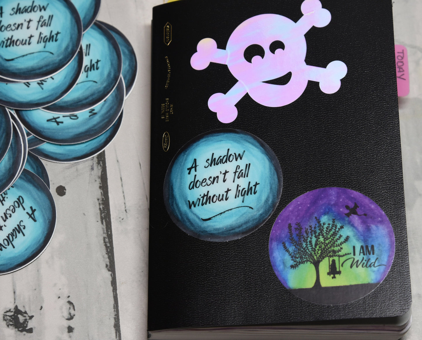 Shadow doesn't fall without light Vinyl Sticker | 2"