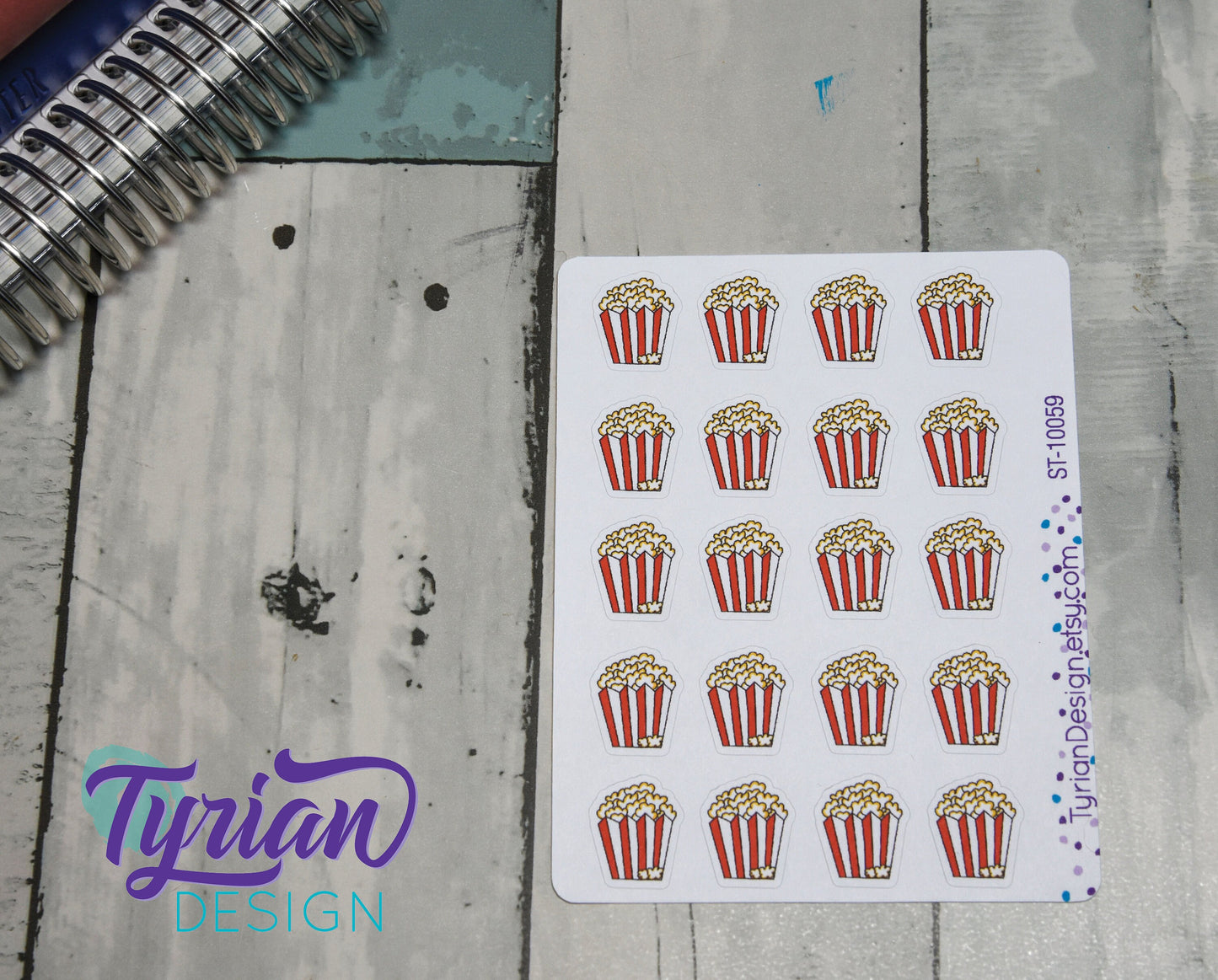 Popcorn Bucket Sticker | 20 Stickers | .6 x .75" each