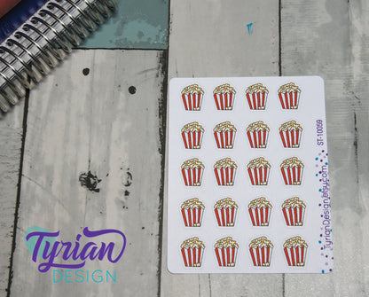 Popcorn Bucket Sticker | 20 Stickers | .6 x .75" each