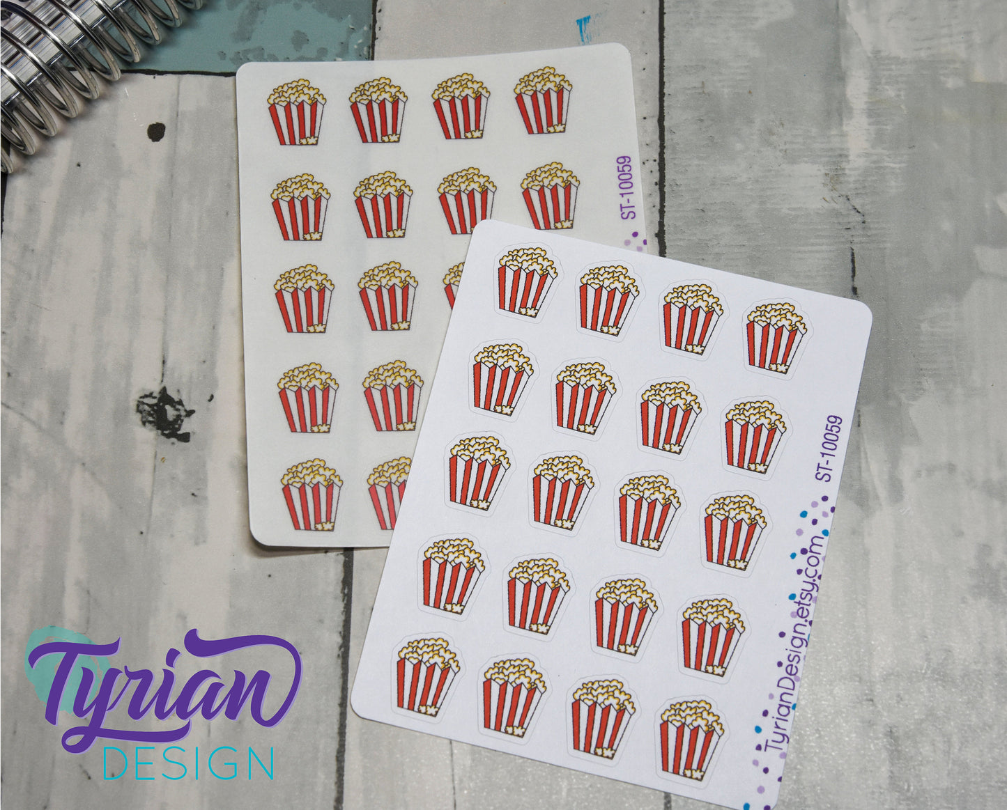 Popcorn Bucket Sticker | 20 Stickers | .6 x .75" each