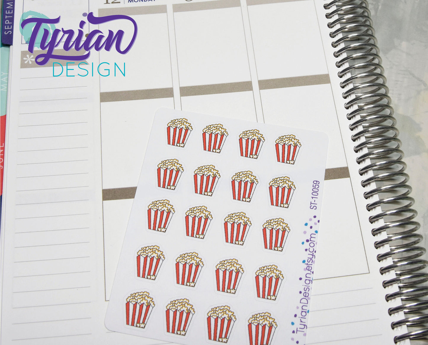 Popcorn Bucket Sticker | 20 Stickers | .6 x .75" each
