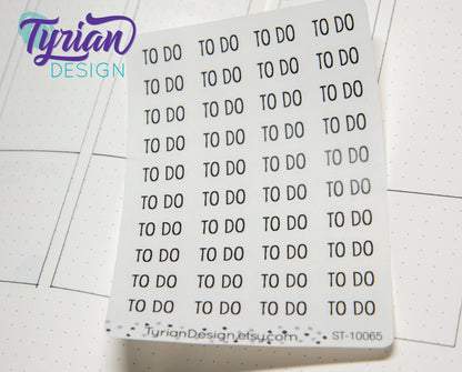 To Do Stickers (Small) for Planners and Journals To Do, clear or white matte stickers