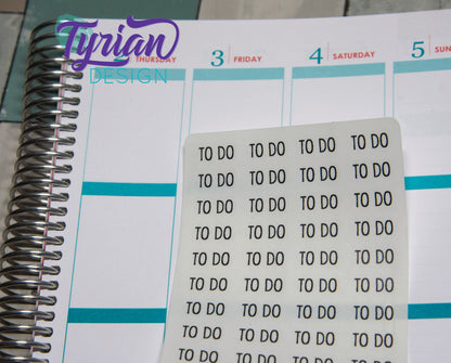 To Do Stickers (Small) for Planners and Journals To Do, clear or white matte stickers