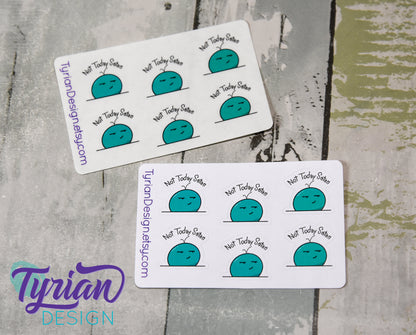 Not today Satan emoji Stickers for Planners and Journals. Great for journaling, tracking bad days, Nope, not today sticker sheet