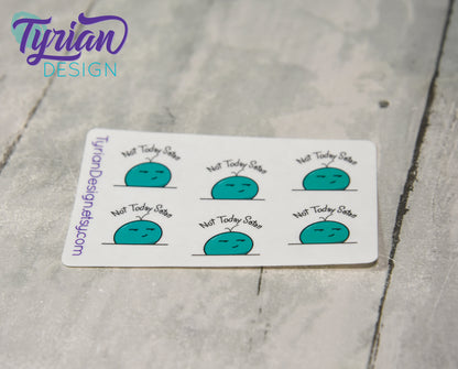Not today Satan emoji Stickers for Planners and Journals. Great for journaling, tracking bad days, Nope, not today sticker sheet