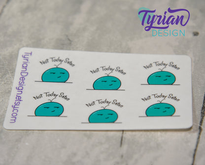 Not today Satan emoji Stickers for Planners and Journals. Great for journaling, tracking bad days, Nope, not today sticker sheet