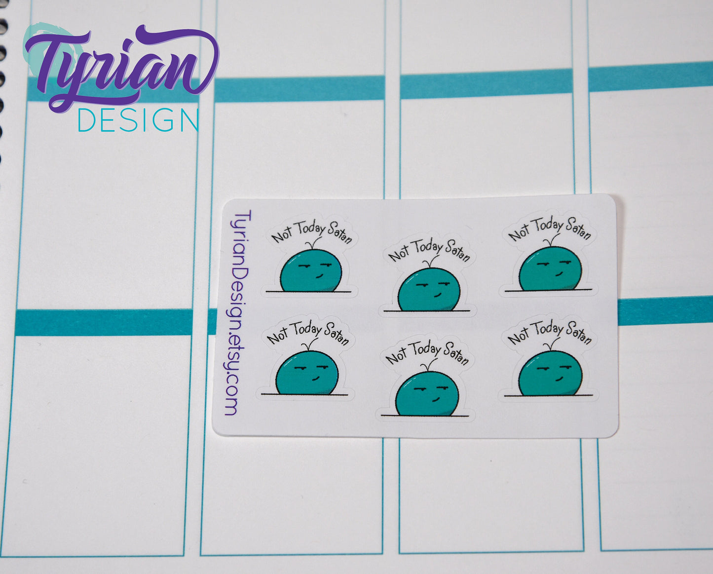 Not today Satan emoji Stickers for Planners and Journals. Great for journaling, tracking bad days, Nope, not today sticker sheet