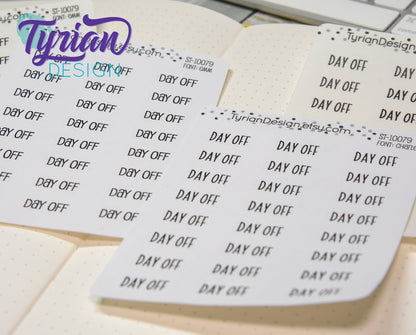 Day off stickers | 24 Stickers | Charley Font or Emm Font.