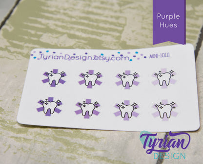 Dentist Icon, Tooth Stickers. Different color options.Adulting is hard use stickers for Planners, journals and calendars mini sticker sheet