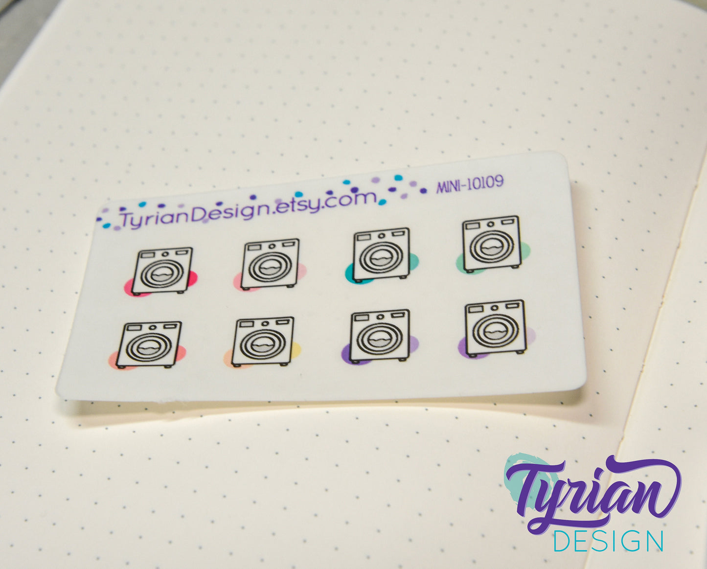 Laundry Icon, Washing Stickers. Clothes, Different color options. stickers for Planners, journals and calendars mini sticker sheet
