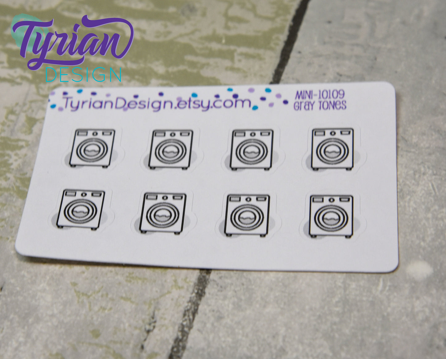 Laundry Icon, Washing Stickers. Clothes, Different color options. stickers for Planners, journals and calendars mini sticker sheet