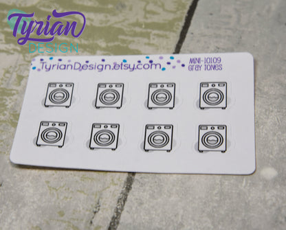 Laundry Icon, Washing Stickers. Clothes, Different color options. stickers for Planners, journals and calendars mini sticker sheet