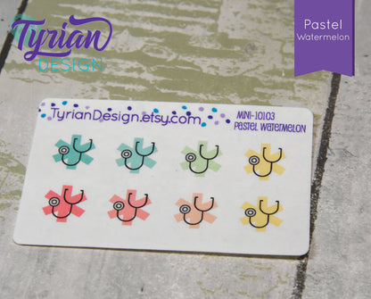 Doctor Icon, Medical Stickers. Different color options. Appointment stickers for Planners, journals and calendars mini sticker sheet