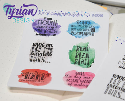 Sassy Sayings | 6 Stickers | Choose Your Favorite
