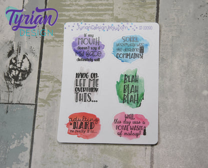 Sassy Sayings | 6 Stickers | Choose Your Favorite