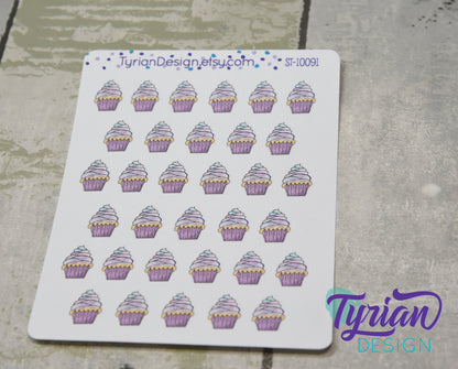 Cupcake Stickers | 33 Stickers |  .4 x .5" each.