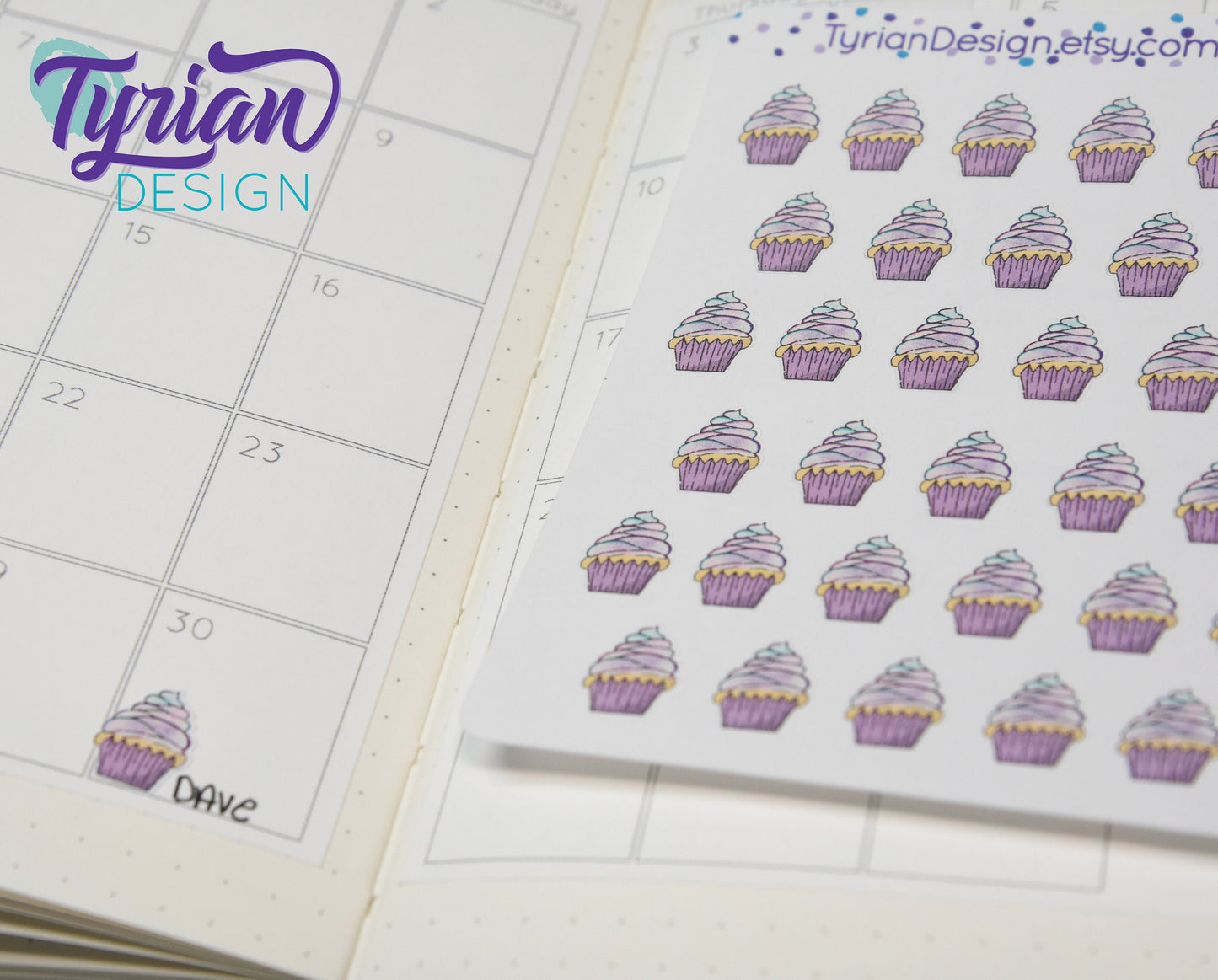 Cupcake Stickers | 33 Stickers |  .4 x .5" each.