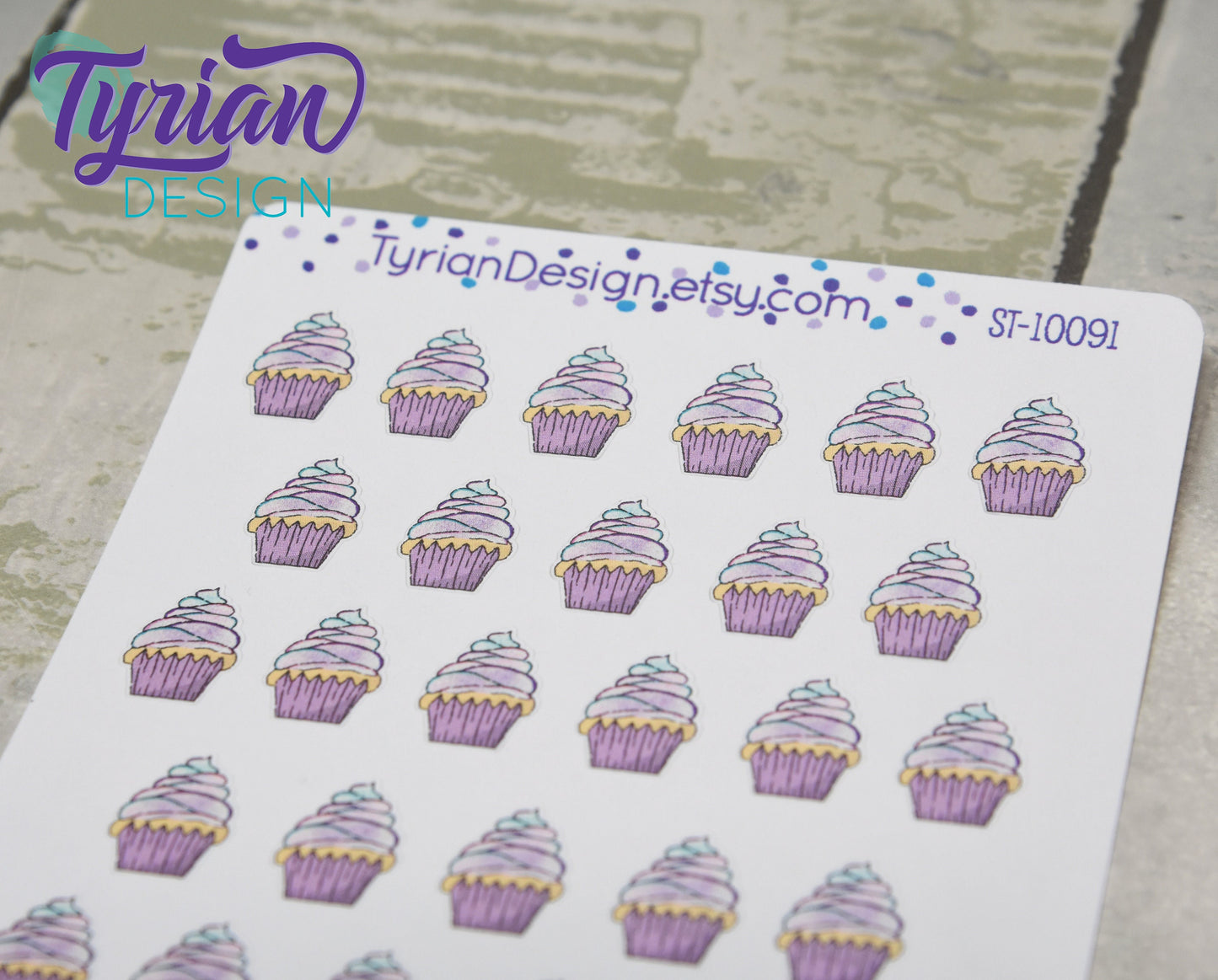Cupcake Stickers | 33 Stickers |  .4 x .5" each.