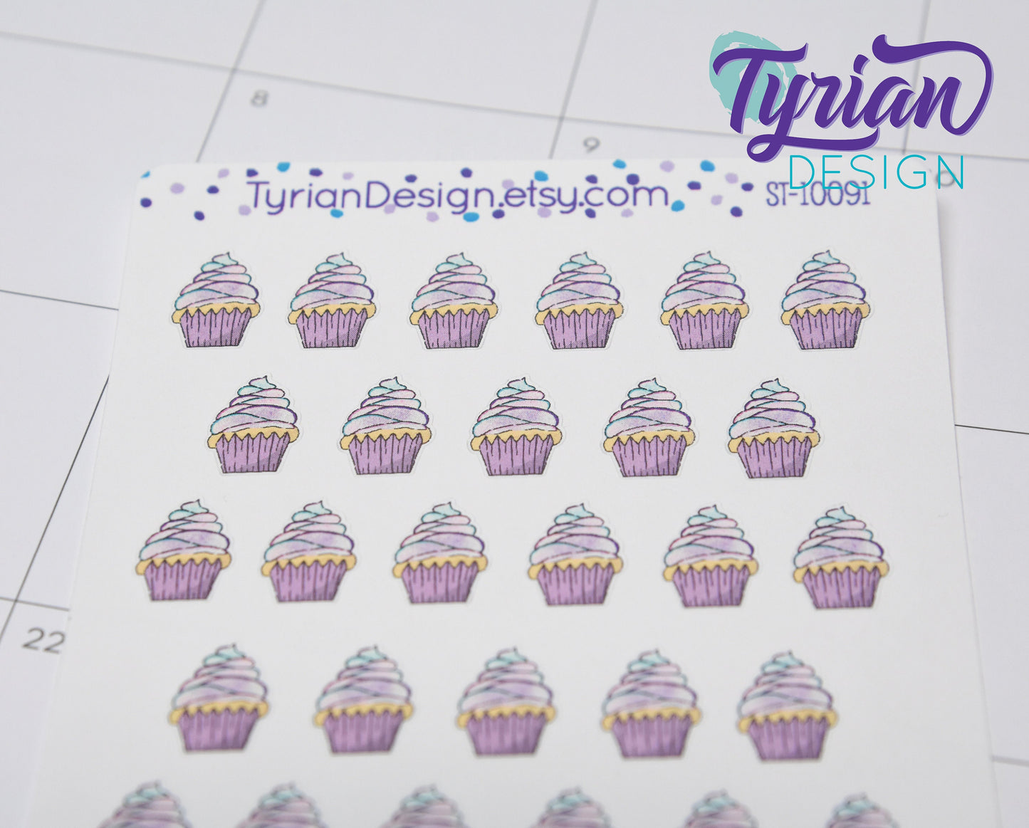 Cupcake Stickers | 33 Stickers |  .4 x .5" each.