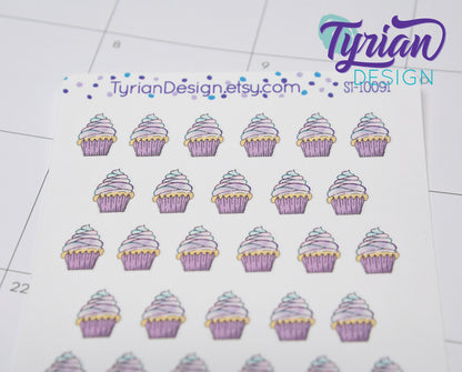 Cupcake Stickers | 33 Stickers |  .4 x .5" each.