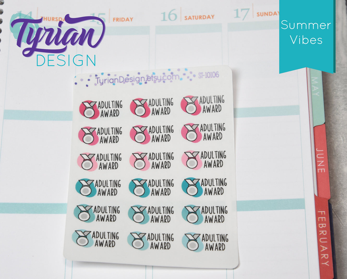 Adulting Award Stickers | 18 Stickers | 1 x .53" each.