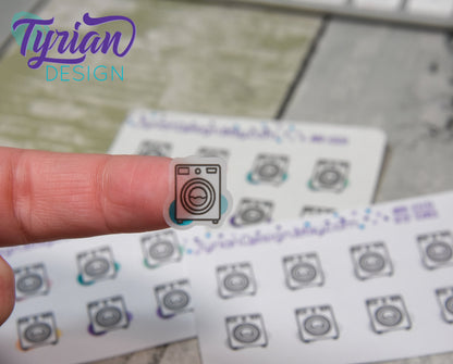 Laundry Icon, Washing Stickers. Clothes, Different color options. stickers for Planners, journals and calendars mini sticker sheet