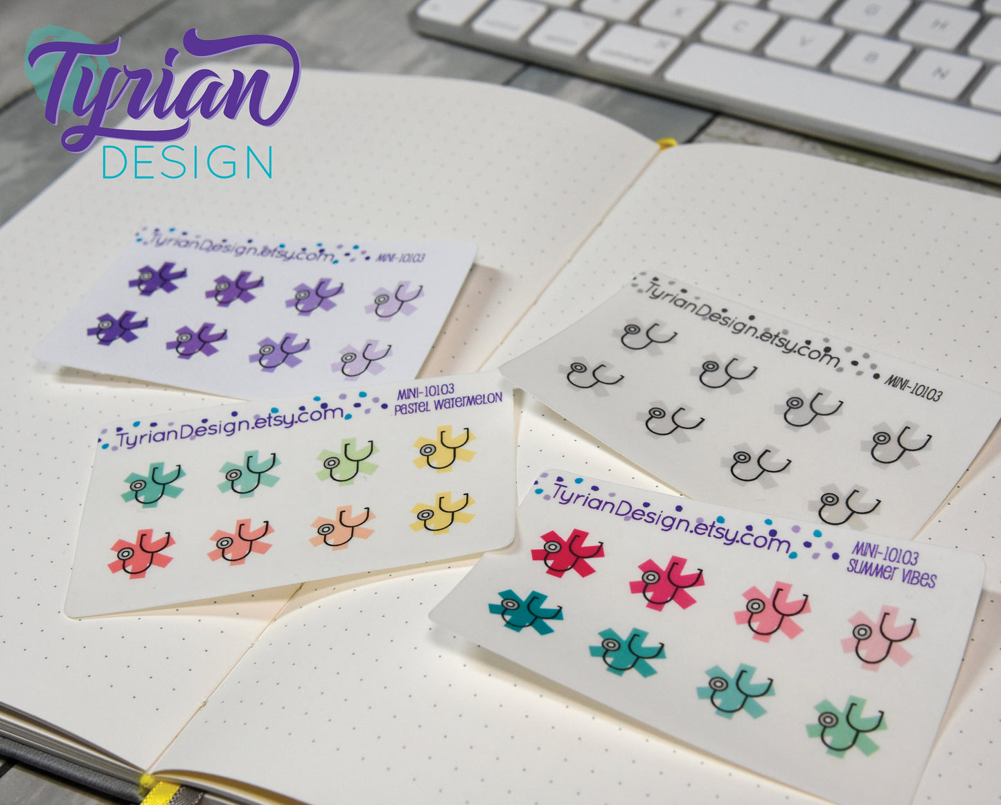 Doctor Icon, Medical Stickers. Different color options. Appointment stickers for Planners, journals and calendars mini sticker sheet