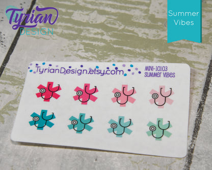 Doctor Icon, Medical Stickers. Different color options. Appointment stickers for Planners, journals and calendars mini sticker sheet