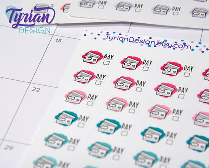 Credit Card Payment Stickers | 24 Stickers | .75 x .5  each