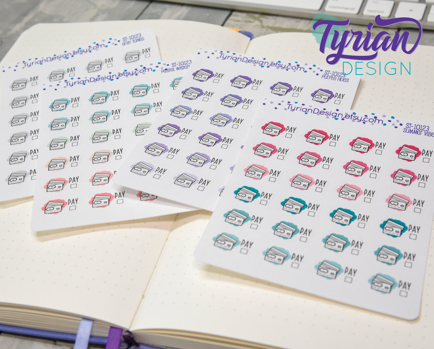 Credit Card Payment Stickers | 24 Stickers | .75 x .5  each