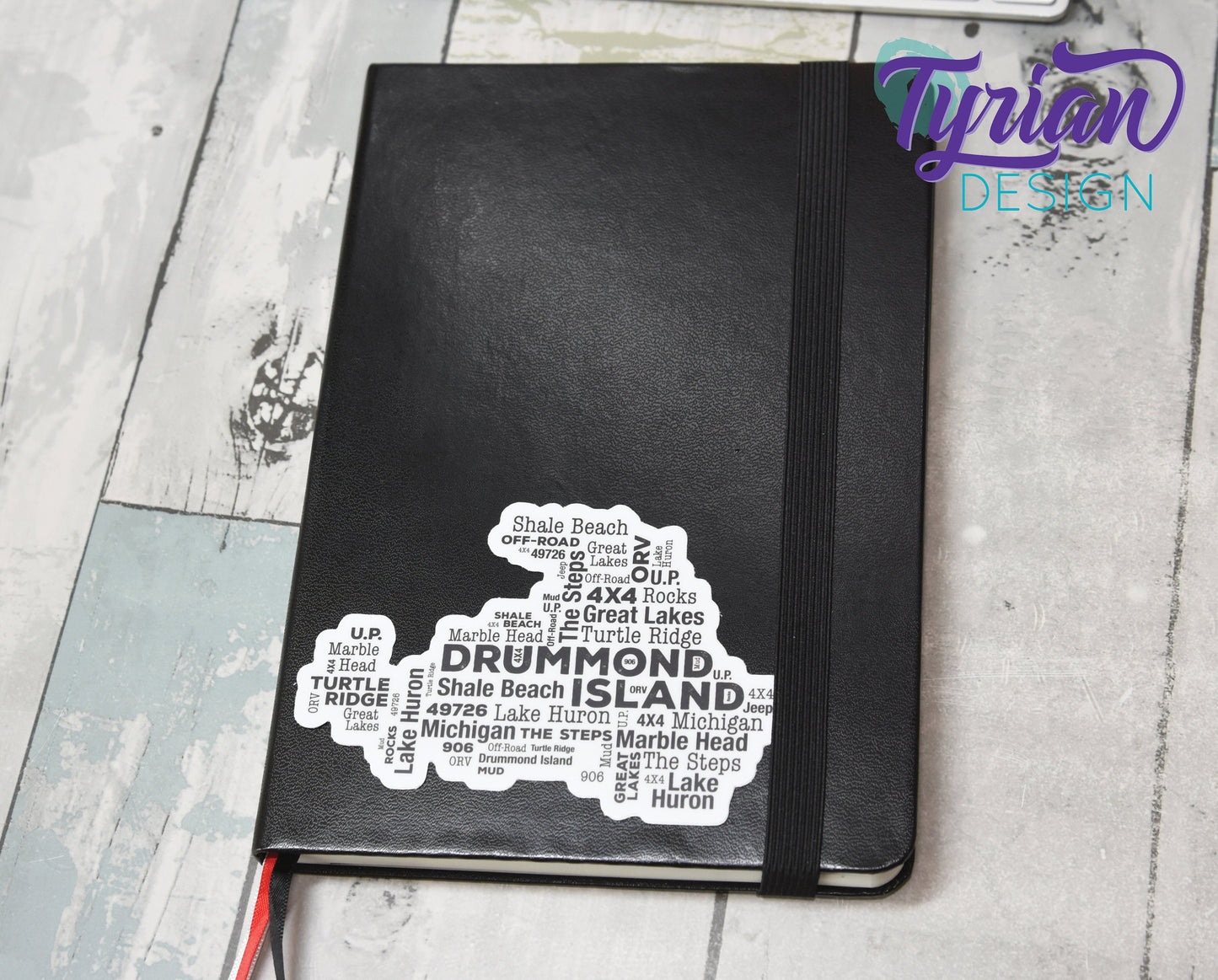 Drummond Island Michigan Vinyl Sticker | 4.4" x 3"