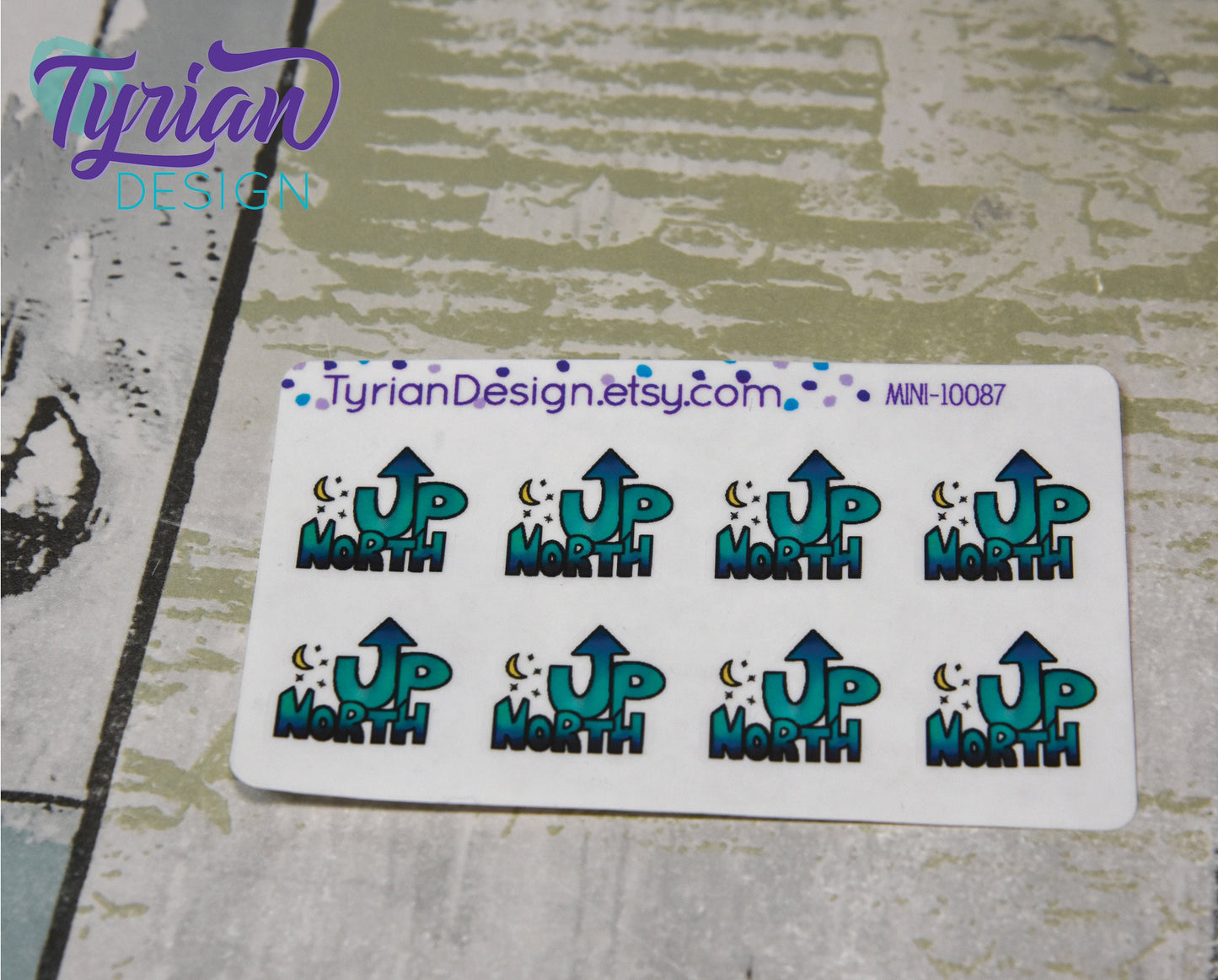 Up North Sticker, Night Sky, moon and stars up north life stickers for Planners, journals and calendars mini sticker sheet