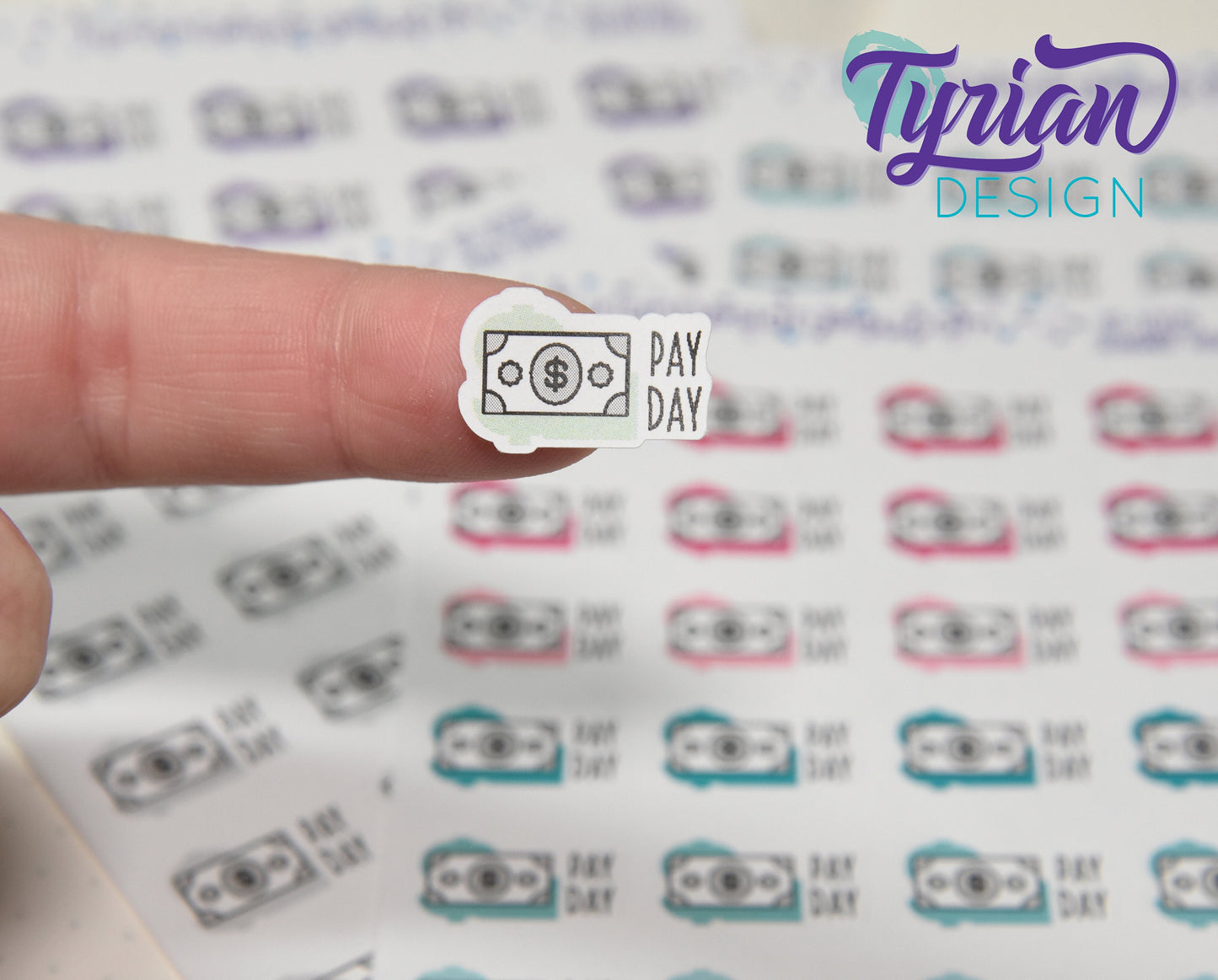 Pay Day Stickers | 24 Stickers | 75 x .5 each