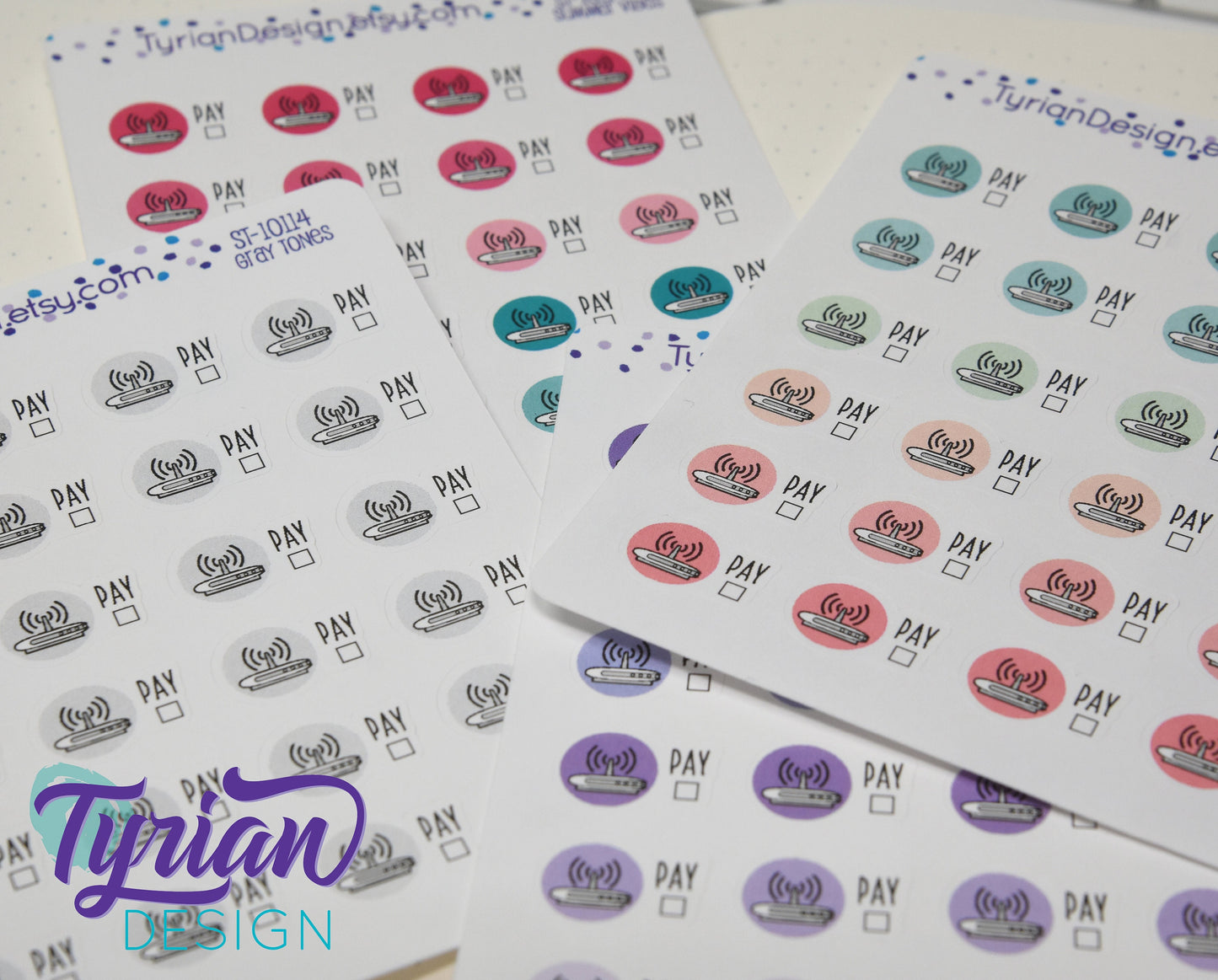 Wifi Internet Payment Stickers | 24 Stickers | .75 x .5 each